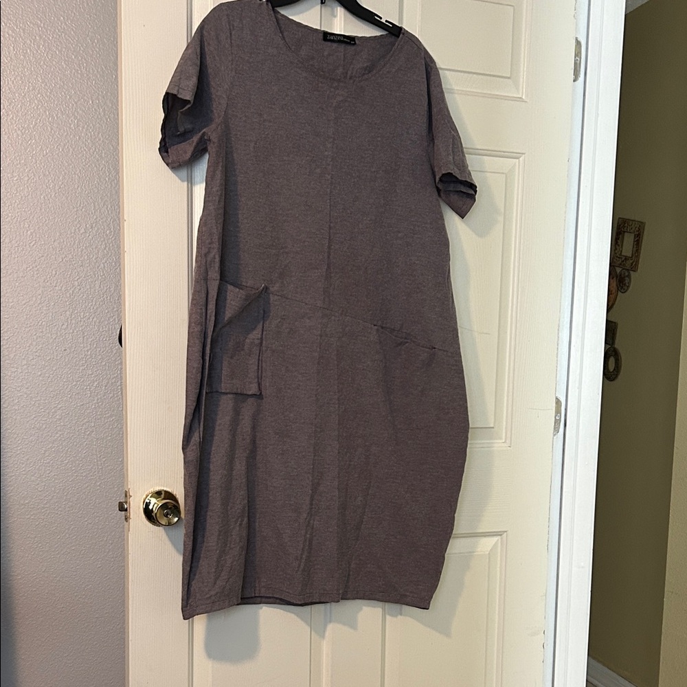 Zanzea Midi Dress in Heather Gray